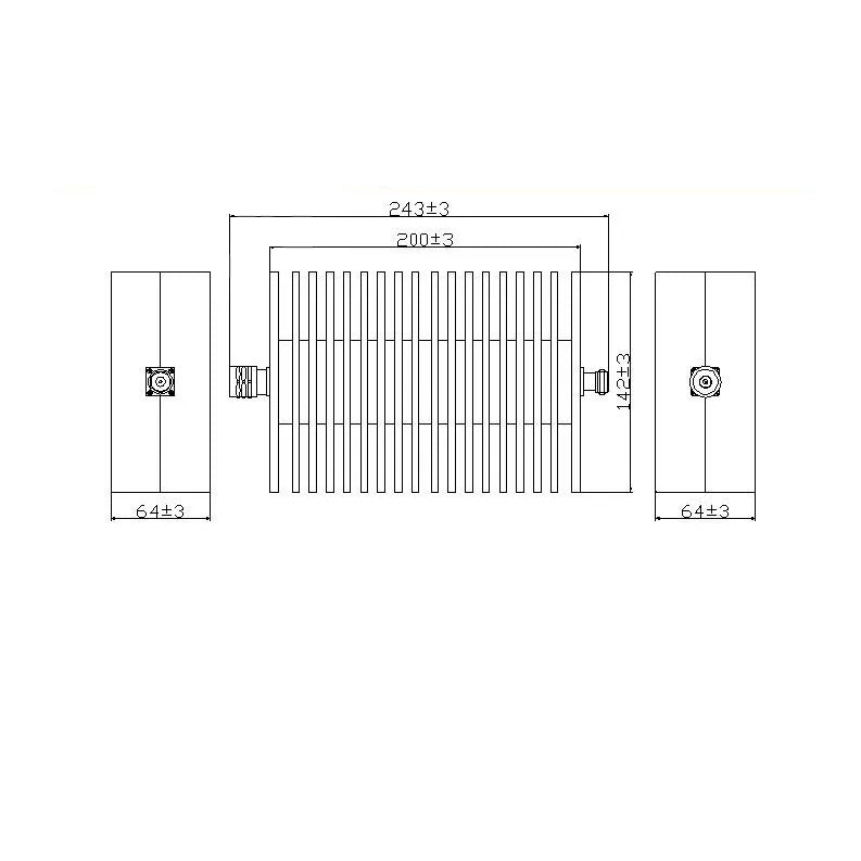High Power 200W N RF Coaxial Fixed Attenuators DC - 3GHz 1,3,6,10,15,20,30,40,50dB Male in And Female Out